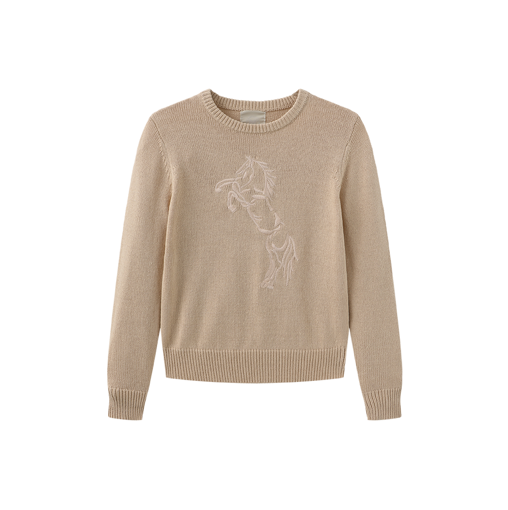 N+A Tonal Embroidery Crew Neck Sweater - C-29033