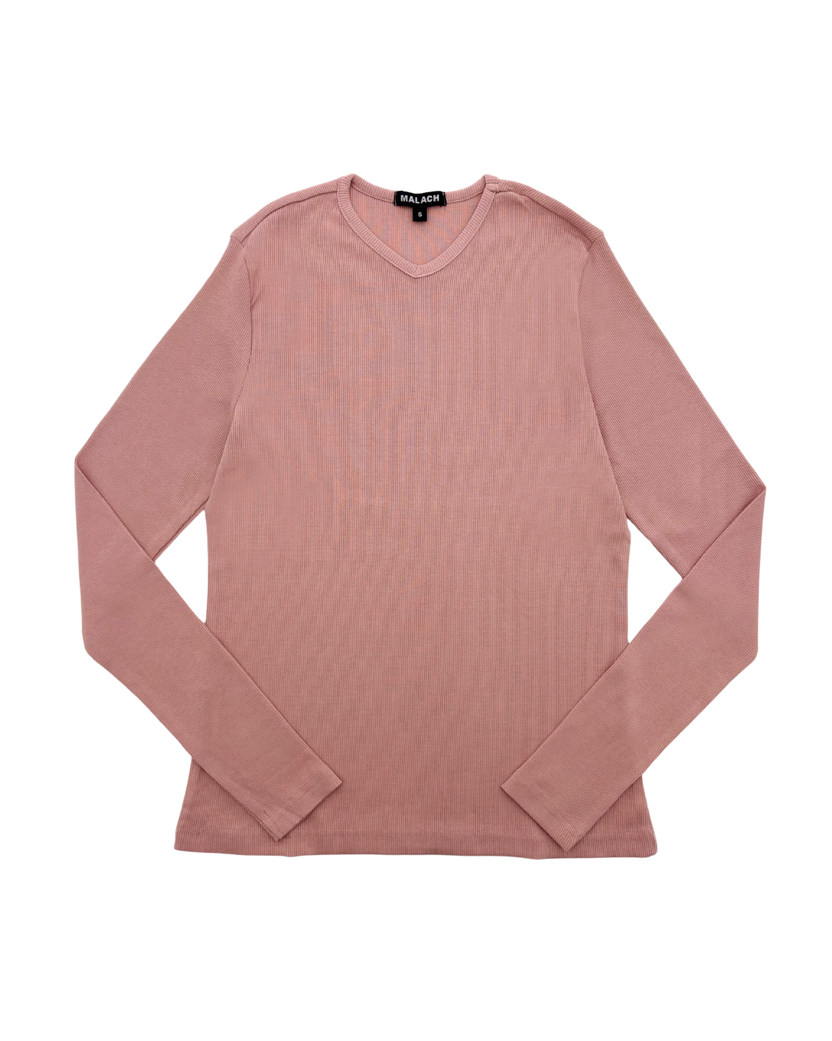 Malach Ribbed Solid V-Neck Tee - Mt101