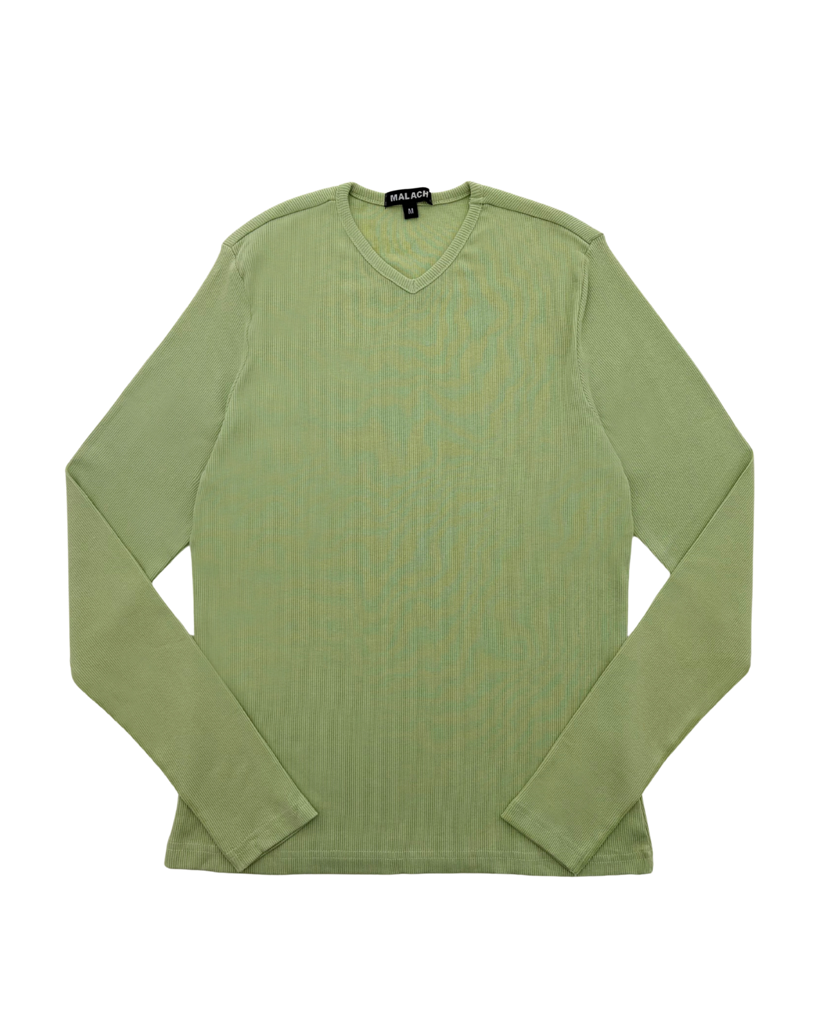 Malach Ribbed Solid V-Neck Tee - Mt101