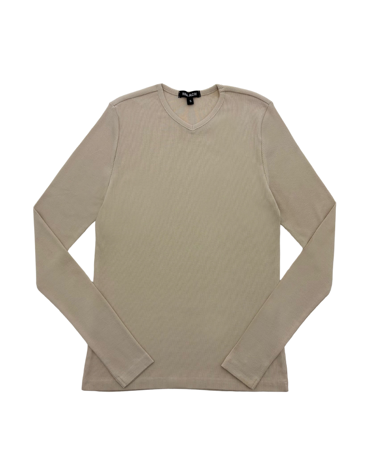 Malach Ribbed Solid V-Neck Tee - Mt101