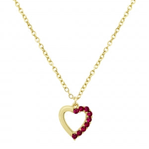 Delino Stones Open Heart - Gold Plated Necklace - N4800-SU-GD