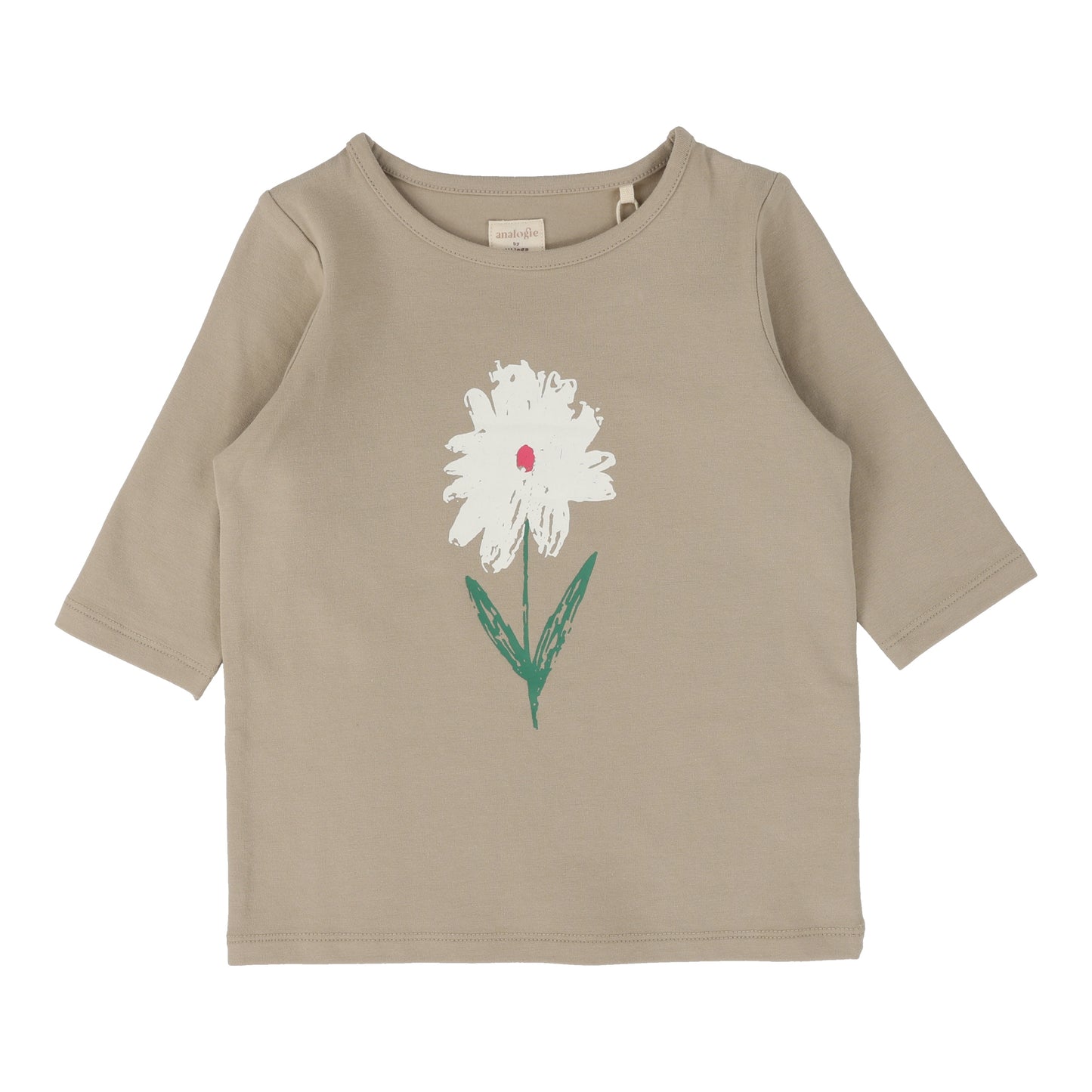 Analogie Flower Tee Three Quarter Sleeve