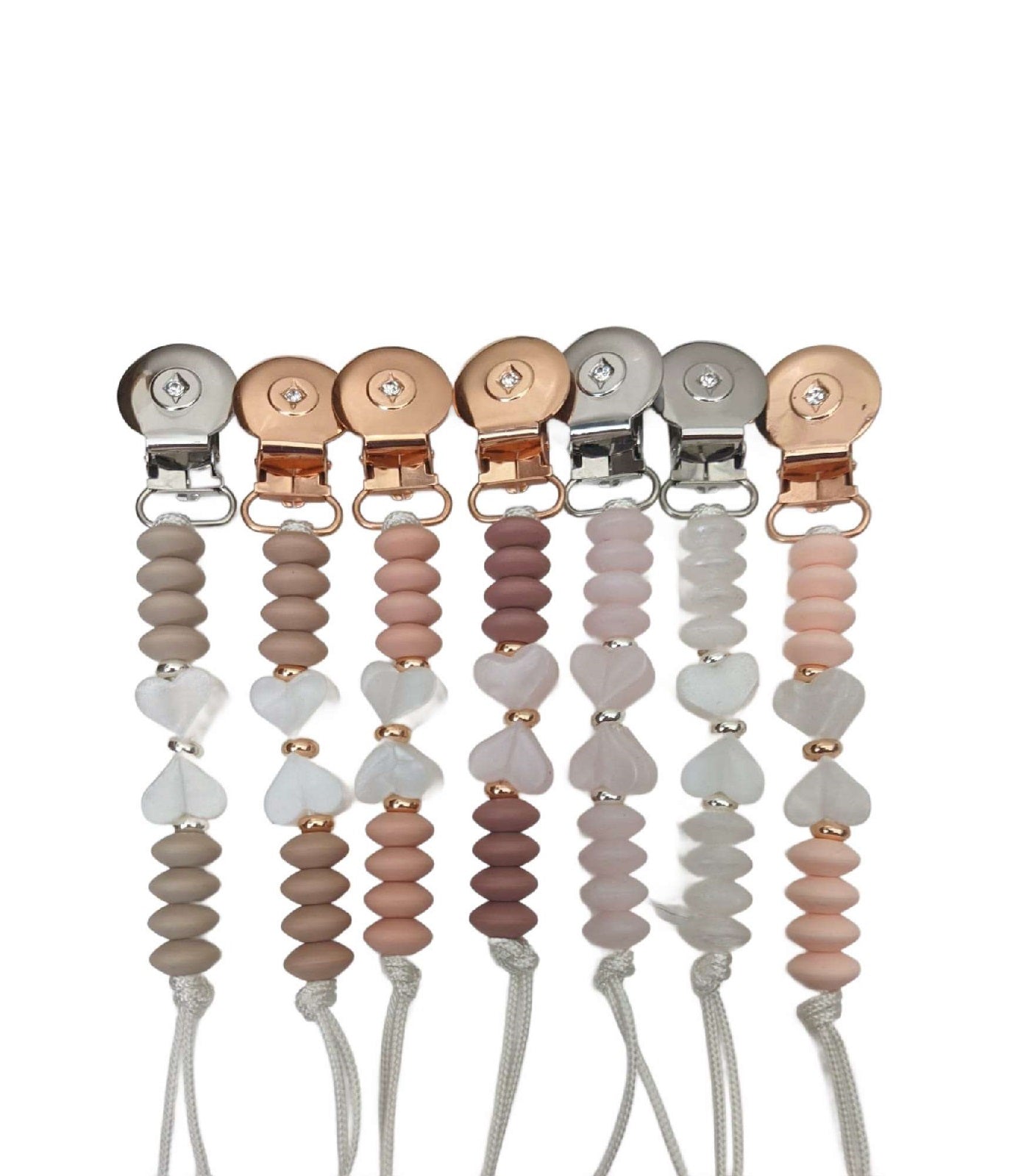 Crystal Dream Baby Double Heart Pacifier Clip - Crystal-01-AYR