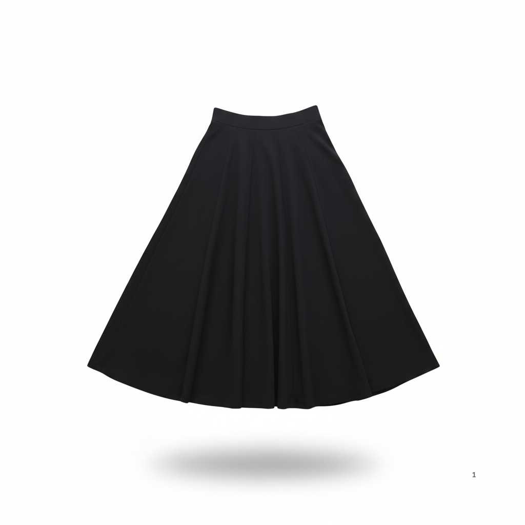 Hopscotch Girls Ribbed Panel Midi Skirt - Wns-2459k
