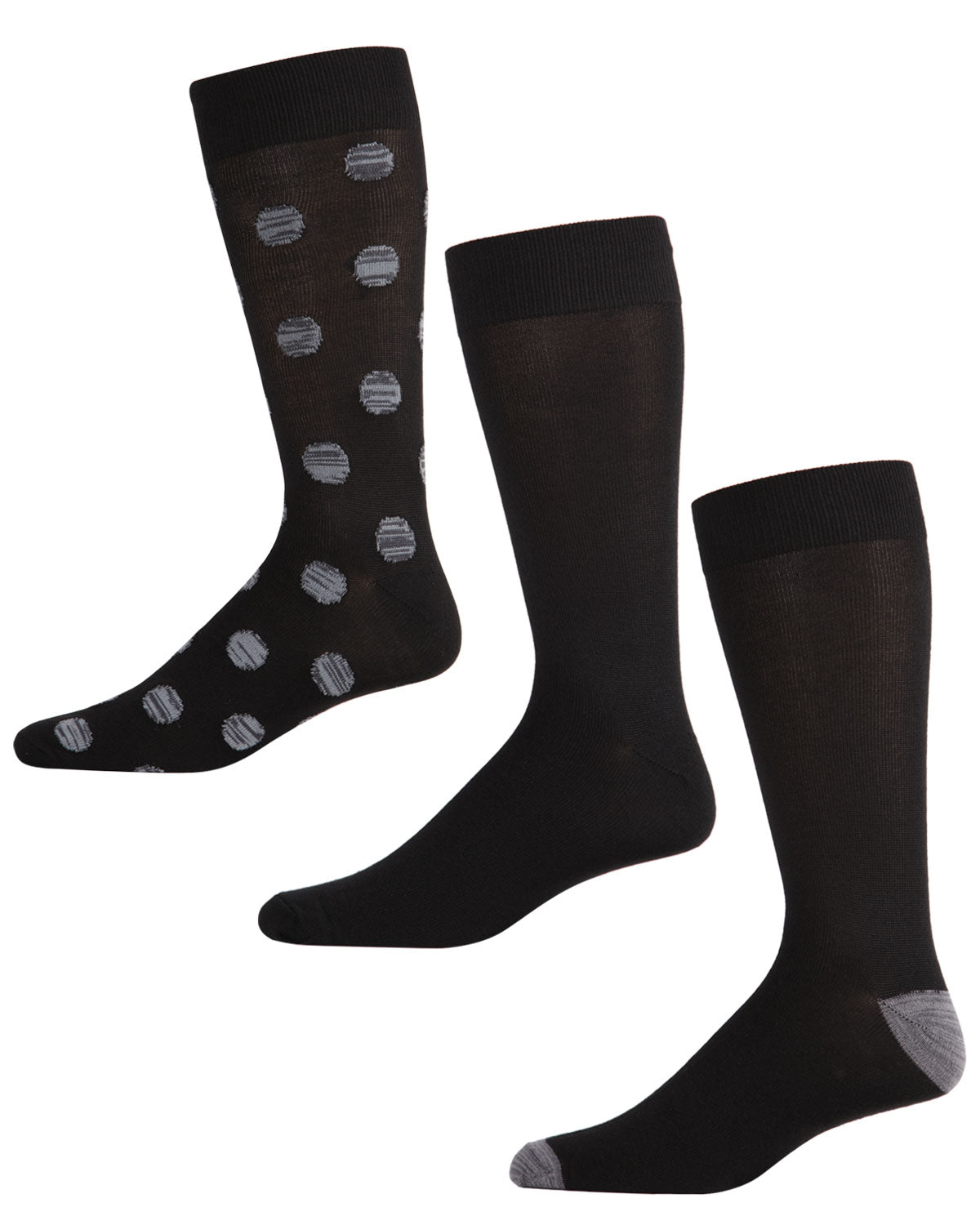3 Pair Men's Super Soft Allover Polka Dot Crew Socks