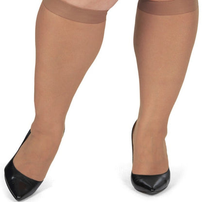 2 Pack Women's Levante Plus Size Sheer Knee High Stockings