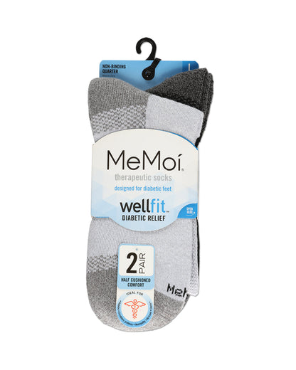 2 Pack Unisex Diabetic Half Cushion Quarter Socks