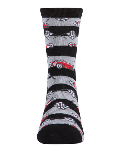 Race Car Bamboo Blend Boys Crew Socks