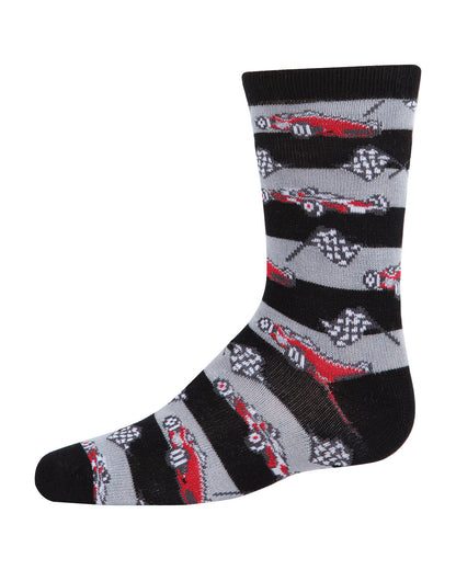 Race Car Bamboo Blend Boys Crew Socks