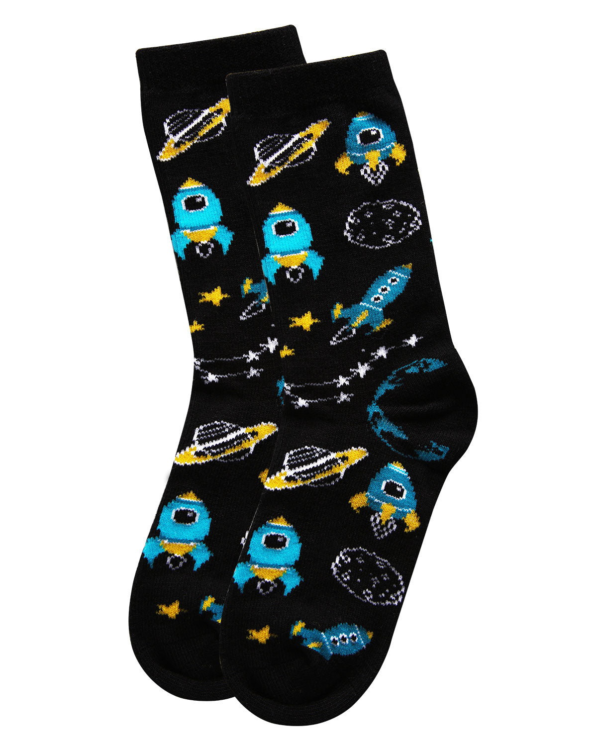 Rocket Ship Bamboo Blend Boys Crew Socks