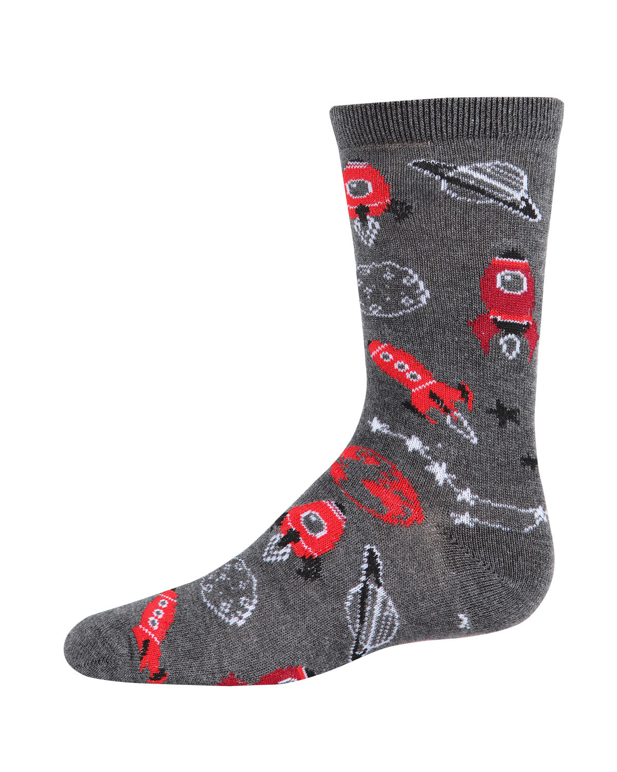 Rocket Ship Bamboo Blend Boys Crew Socks