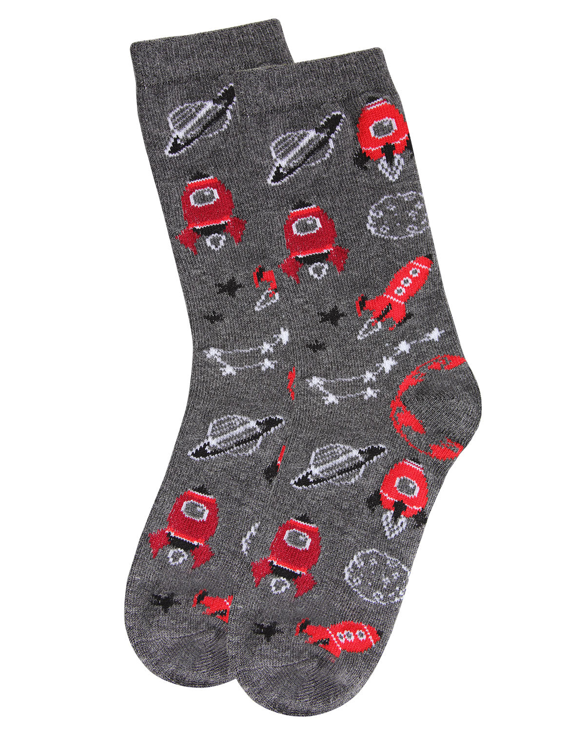 Rocket Ship Bamboo Blend Boys Crew Socks