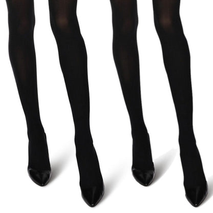 Control Top Solid Microfiber Tights 2 Pack