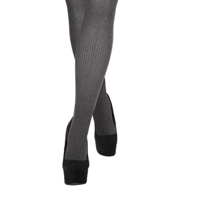Fine Rib/Solid Control Top Tights 2 Pack