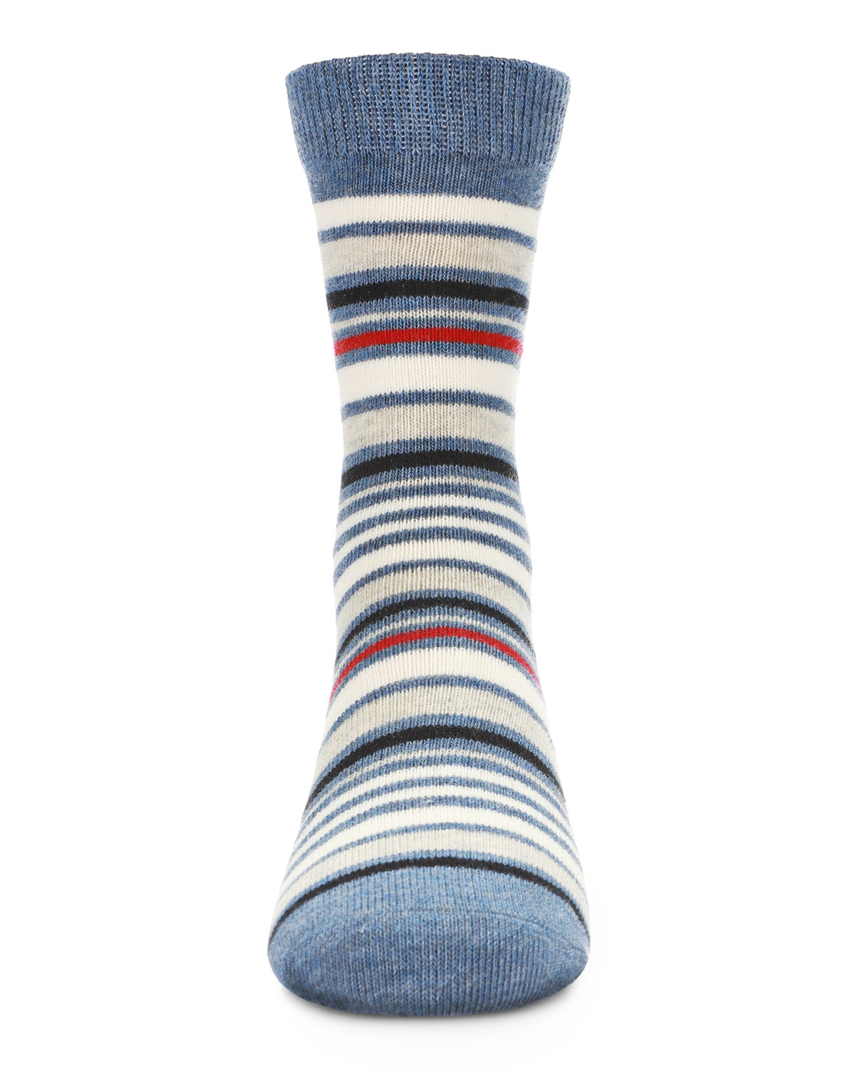 Multi Stripe Cotton Blend Boys Crew Sock