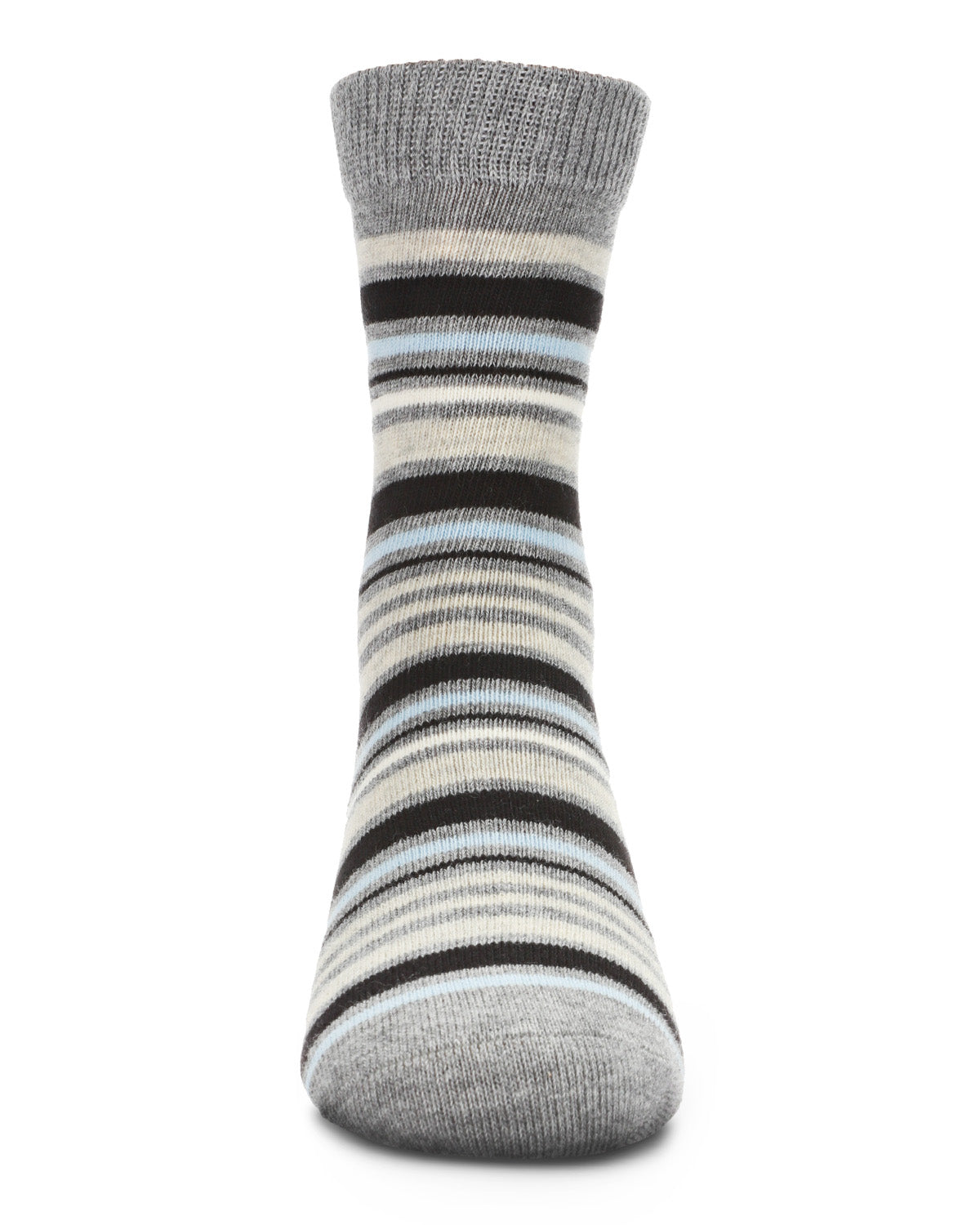 Multi Stripe Cotton Blend Boys Crew Sock