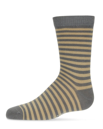 Thin Stripe Cotton Blend Boys Crew Sock