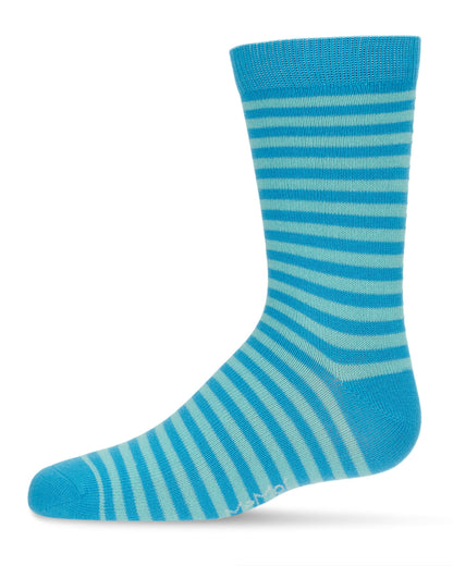 Thin Stripe Cotton Blend Boys Crew Sock