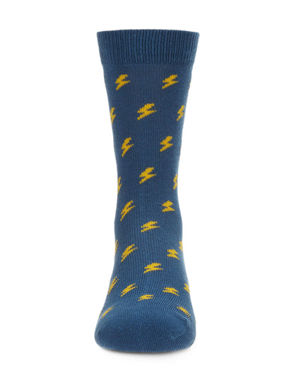 Lightning Bolt Boys Cotton Blend Crew Socks