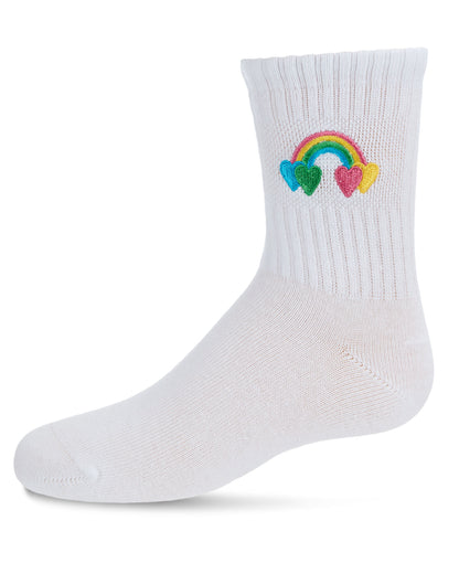 Rainbow Patch Kids Cotton Blend Crew Sock