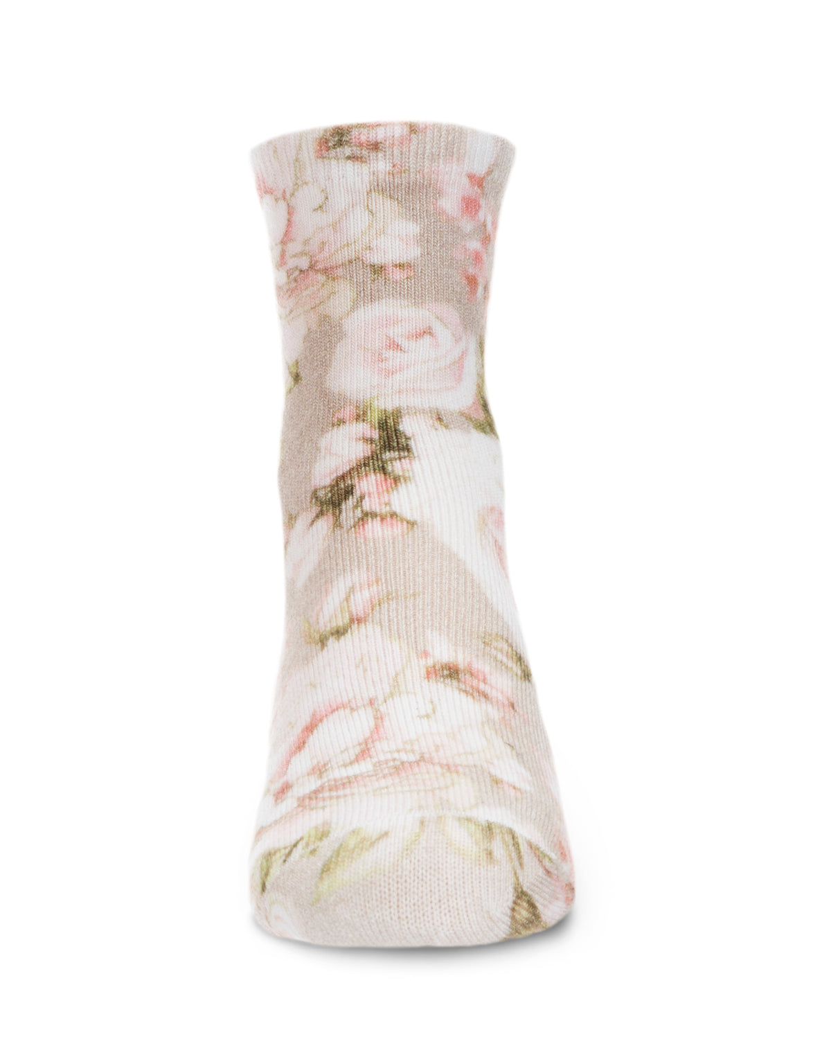 Rose Floral Bamboo Blend Crew Sock