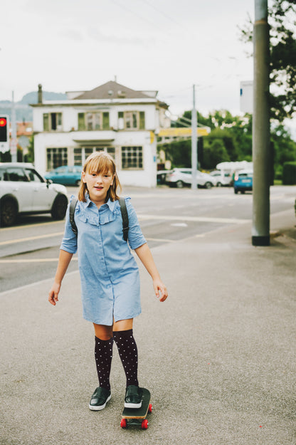 A Speck of Spots Girls Polka Dot Knee High Socks