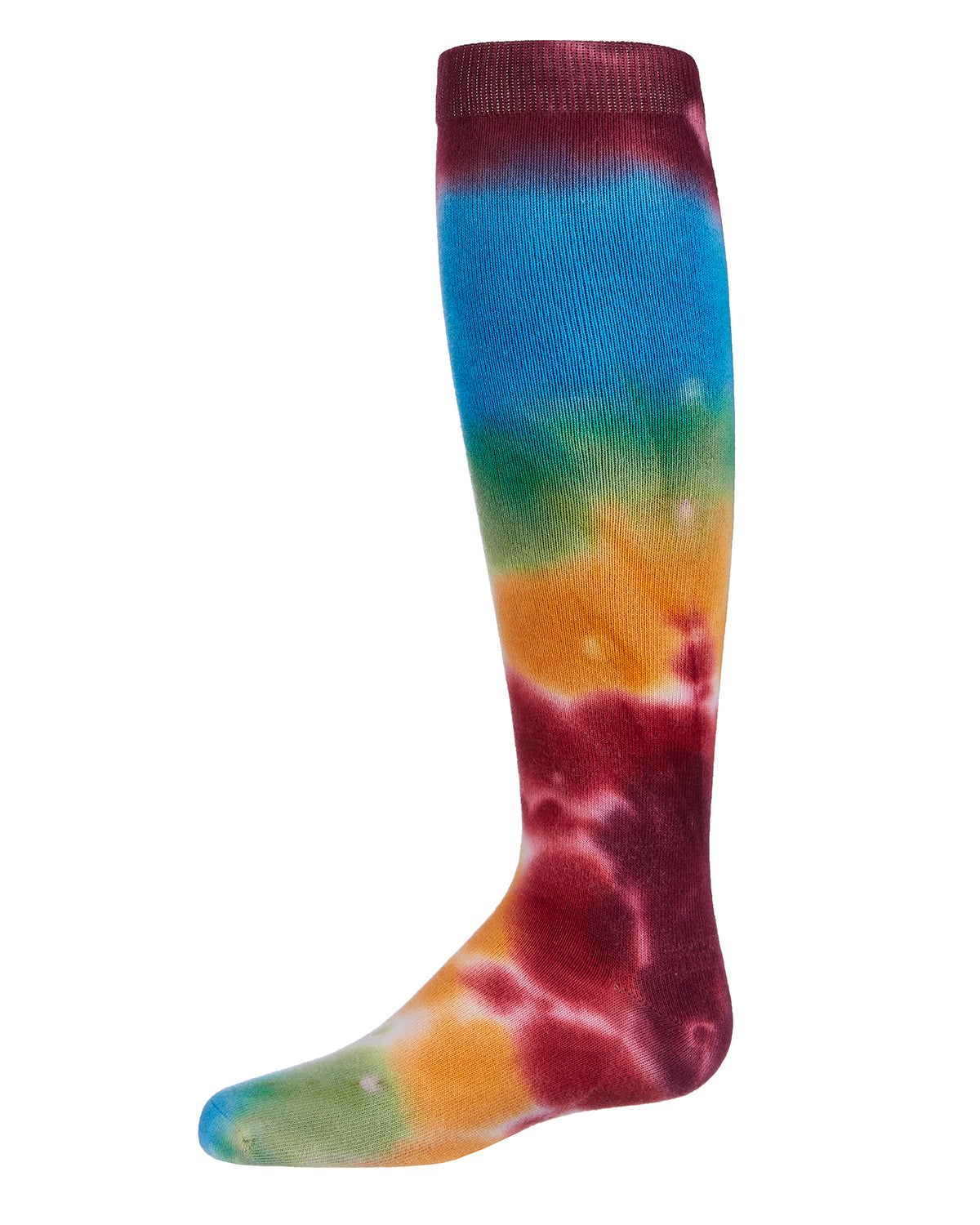 Retro Tie-Dye Girls Cotton Blend Knee High Socks