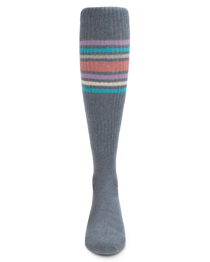 Girls' Metallic Sport Stripe Knee-High Socks