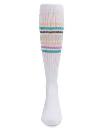 Girls' Metallic Sport Stripe Knee-High Socks