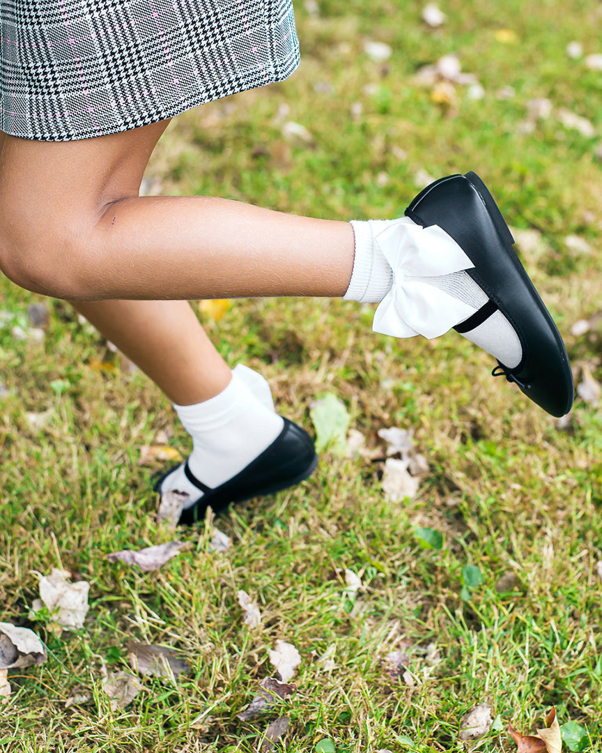 Girls' Silky Side Bow Anklet Socks