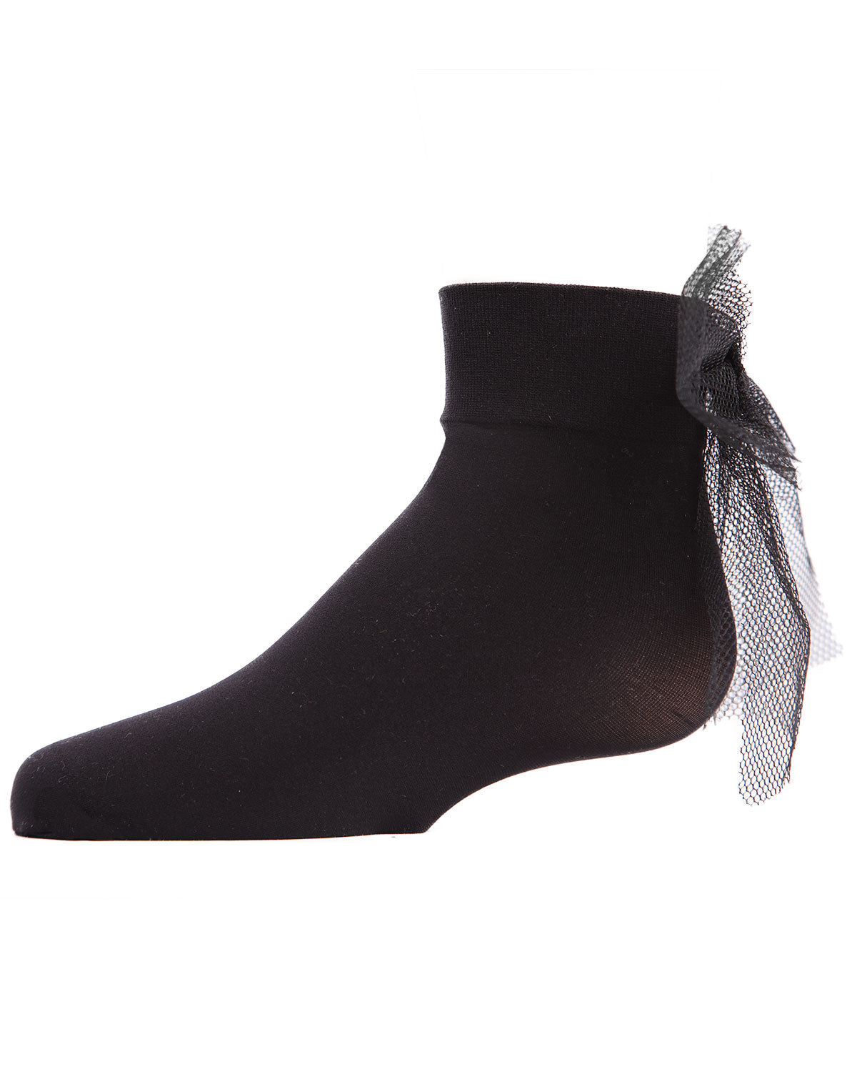 Microfiber Tulle Bow Anklet Socks