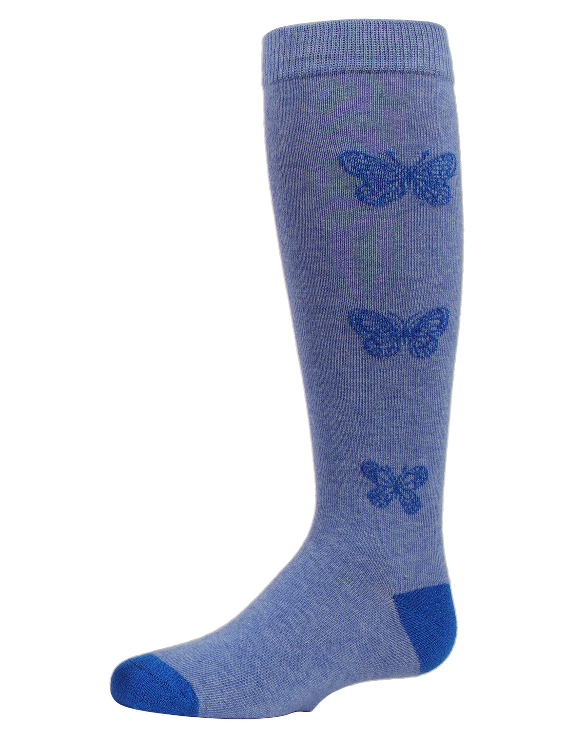 Glitter Butterfly Cotton Blend Knee High Socks