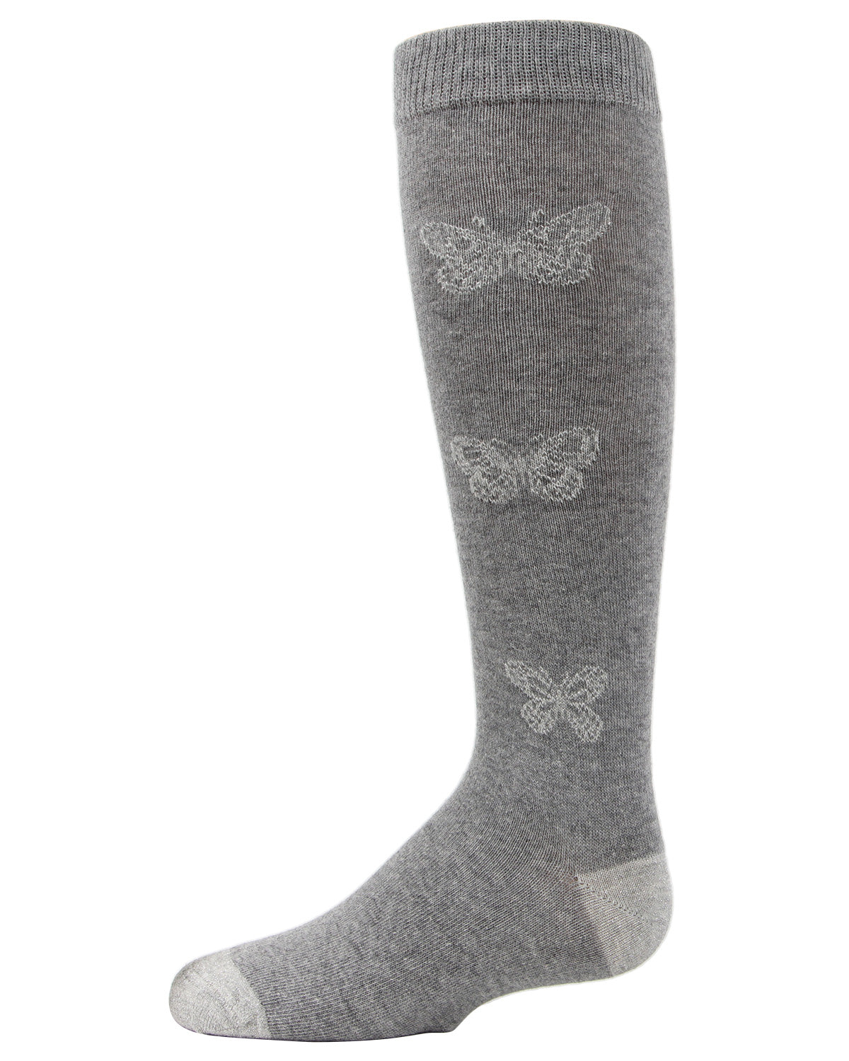 Glitter Butterfly Cotton Blend Knee High Socks