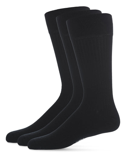 Thin Ribbed Men's Mercerized Cotton Socks 3 Pack