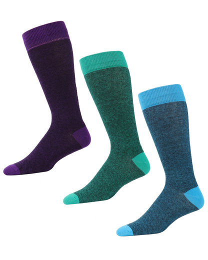 Men's 3 Pair Pack Textured Tip Crew Socks