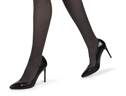 Women's Twin Rib Opaque Nylon Control Top Tights