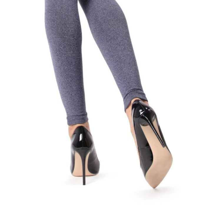 Women's Heather Plush Lined Footless Tights