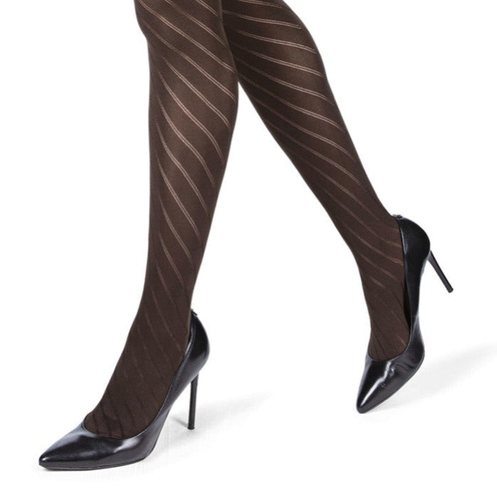 Spiral Opaque Control Top Tights