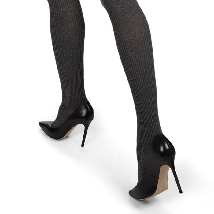 Women's Opaque Pin Ribbed Cotton Sweater Tights