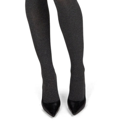 Women's Opaque Pin Ribbed Cotton Sweater Tights