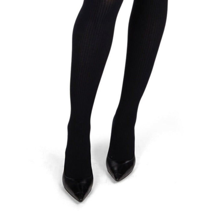 Women's Opaque Pin Ribbed Cotton Sweater Tights