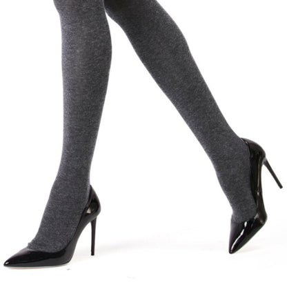 Shiny Cotton Blend Seamless Sweater Tights