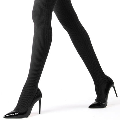 Portland Side Cable Knit Sweater Tights