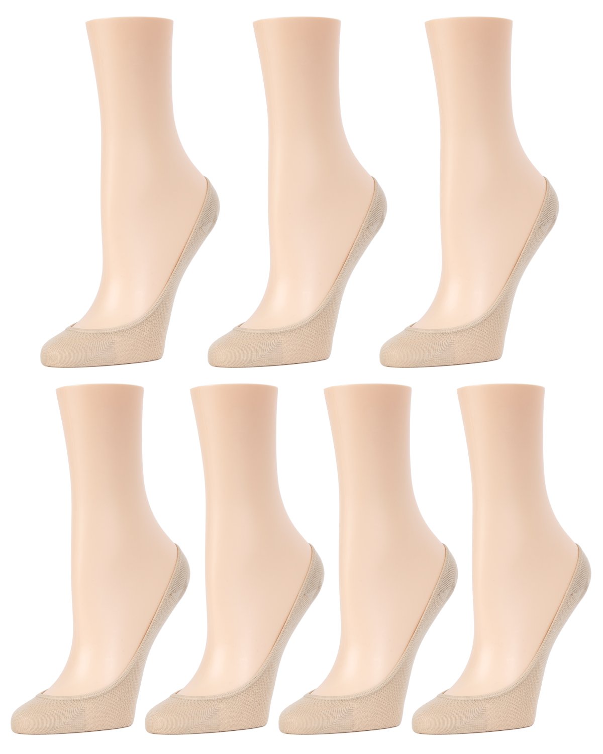 Women's 7 Pair Pack Nylon Mesh No Show Liner Socks