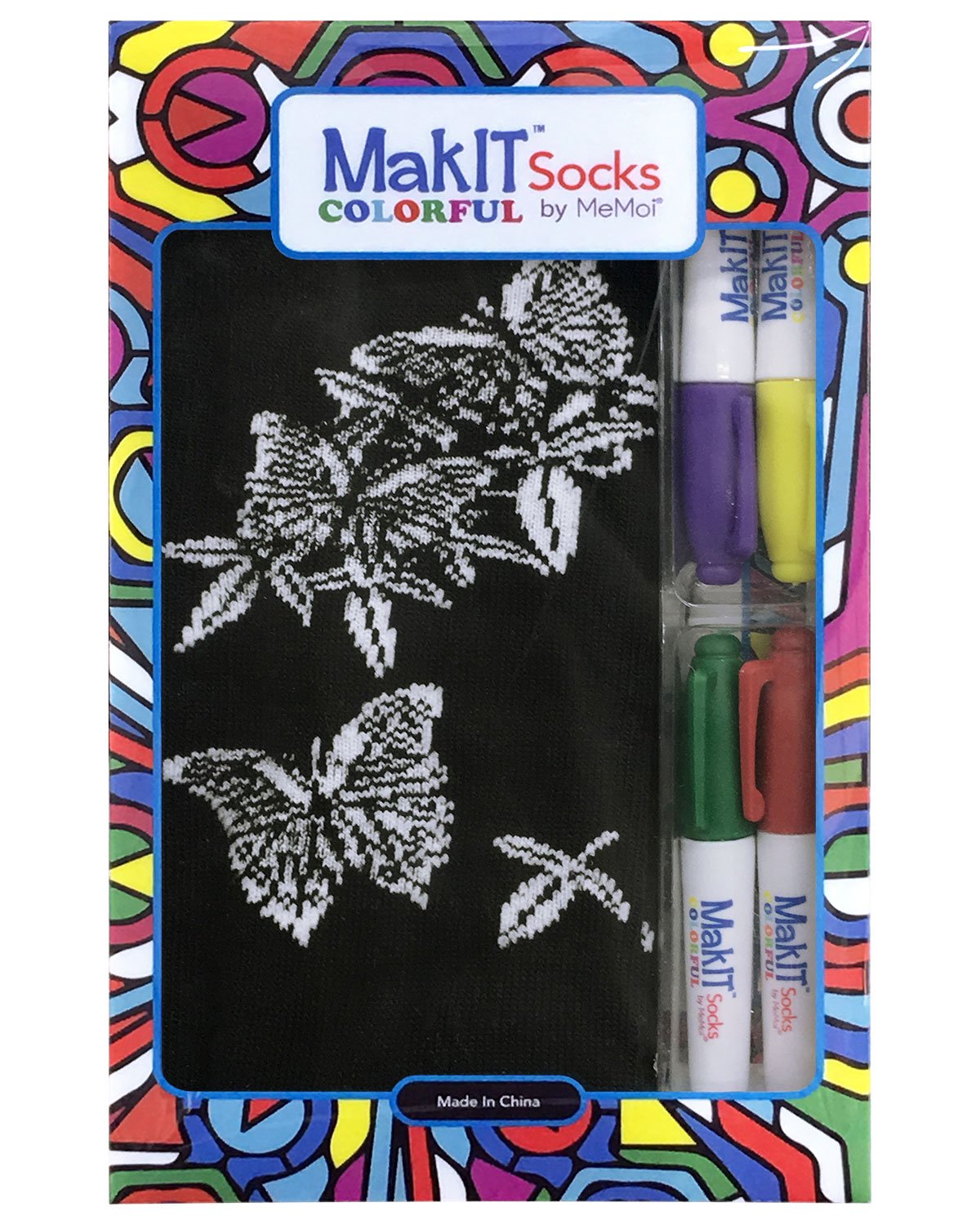 MakIT Color Your Own Floral Crew Sock Marker Kit