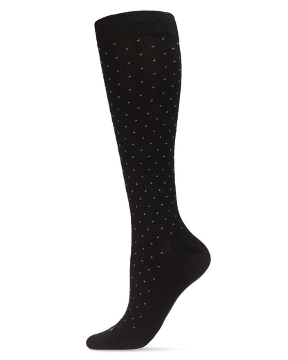 Unisex Swiss Dot Cotton Blend 15-20mmHg Graduated Compression Socks