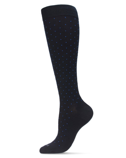 Unisex Swiss Dot Cotton Blend 15-20mmHg Graduated Compression Socks