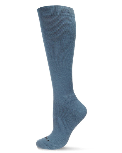 Unisex Solid Merino Cushion Sole Knee High Wool Blend 15-20mmHg Graduated Compression Socks